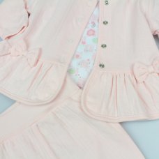 M14268: Baby Girls Waffle Fabric 3 Piece Outfit (0-6 Months)
